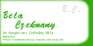 bela czekmany business card